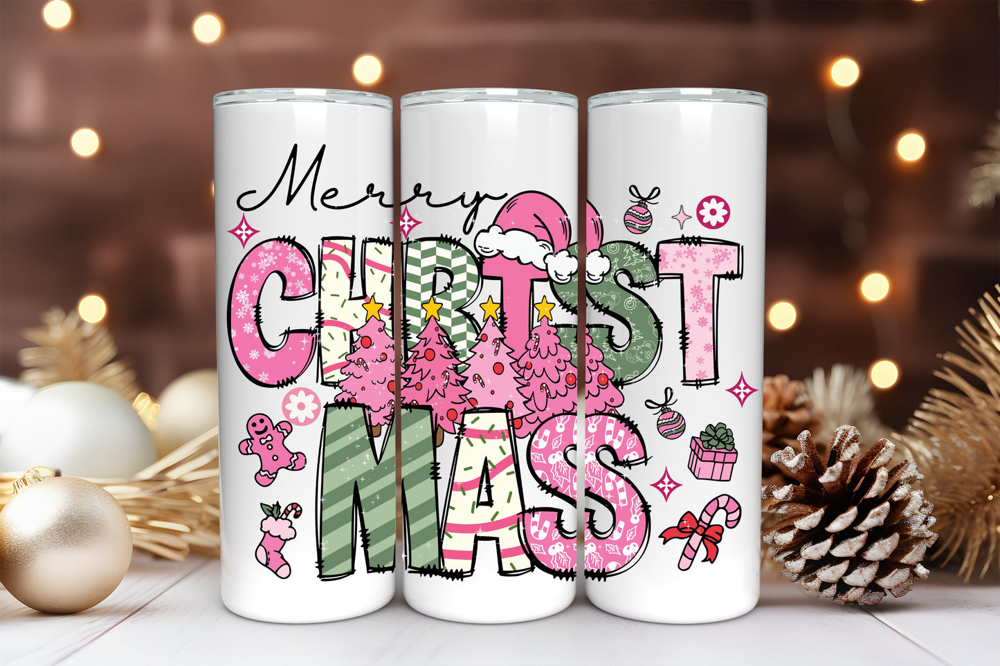 SKINNY TUMBLER - CRISTMAS THEME - GIRLS